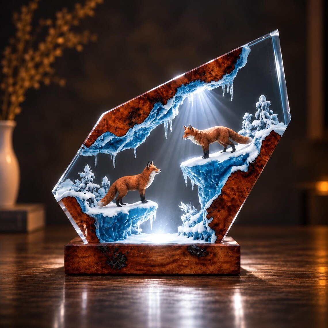 Fox ice canyon epoxy night light lit in white